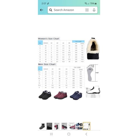 New Size 10 (41) Black Snow Shoes Booties Ankle Boots Lightweight Waterproof - Picture 5 of 5